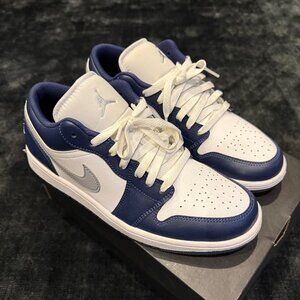 Nike Air Jordan 1 Low White/Grey/Navy Size 9.5